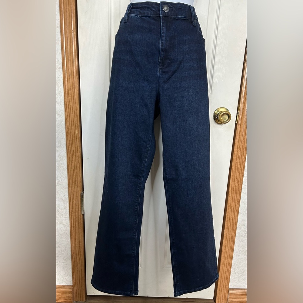 Hudson Jeans NWT Wide Leg Trouser Jeans Size 14 Dark Wash High Rise